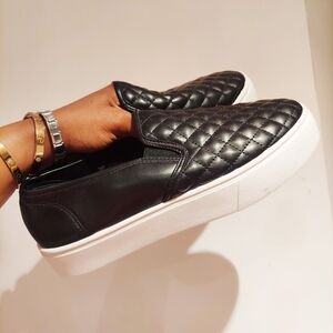 Quilted faux leather shoe espadrilles